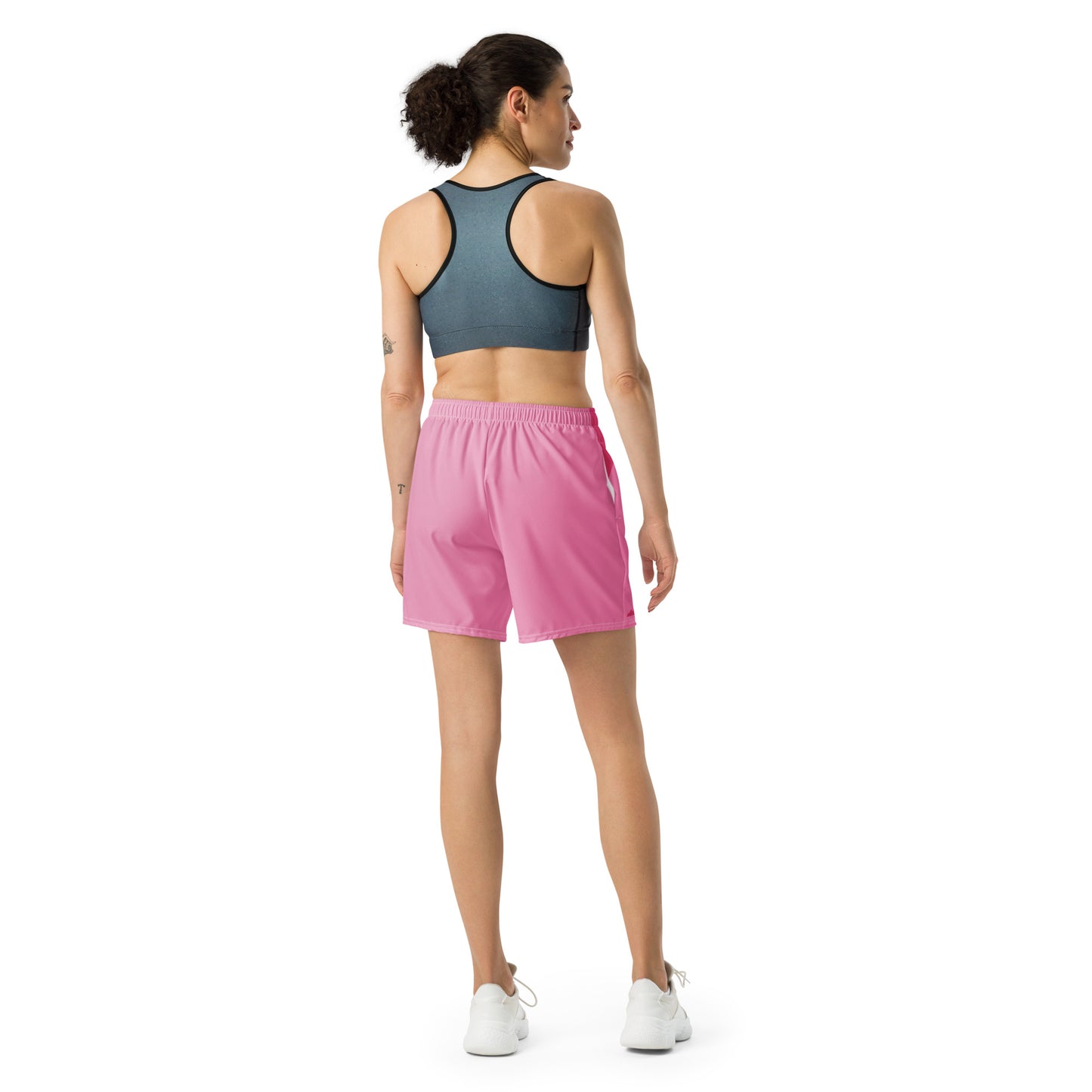 TIMELESS All-Over Print Unisex Athletic Long Shorts (Pink)