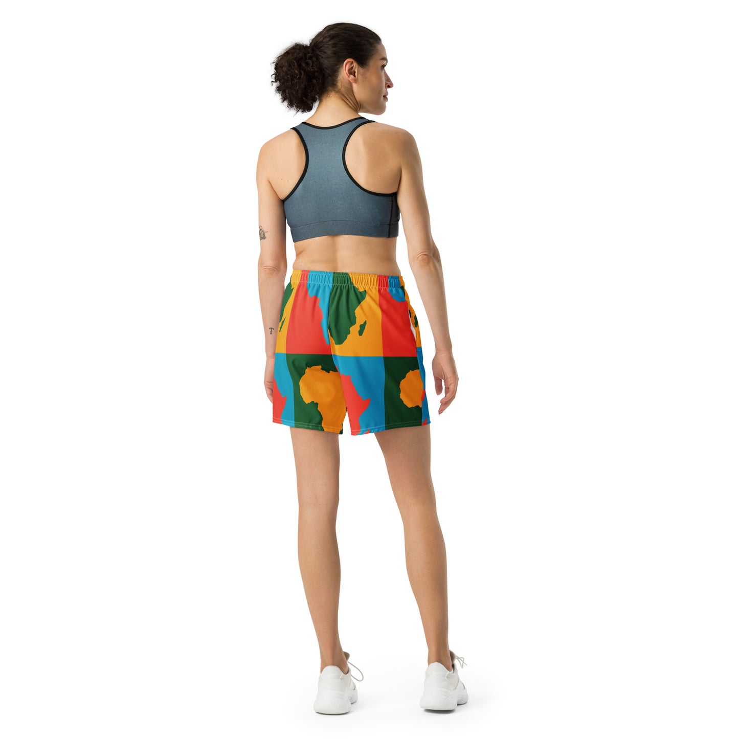 AFRICA WARHOL All-Over Print Unisex Athletic Long Shorts (Bright)