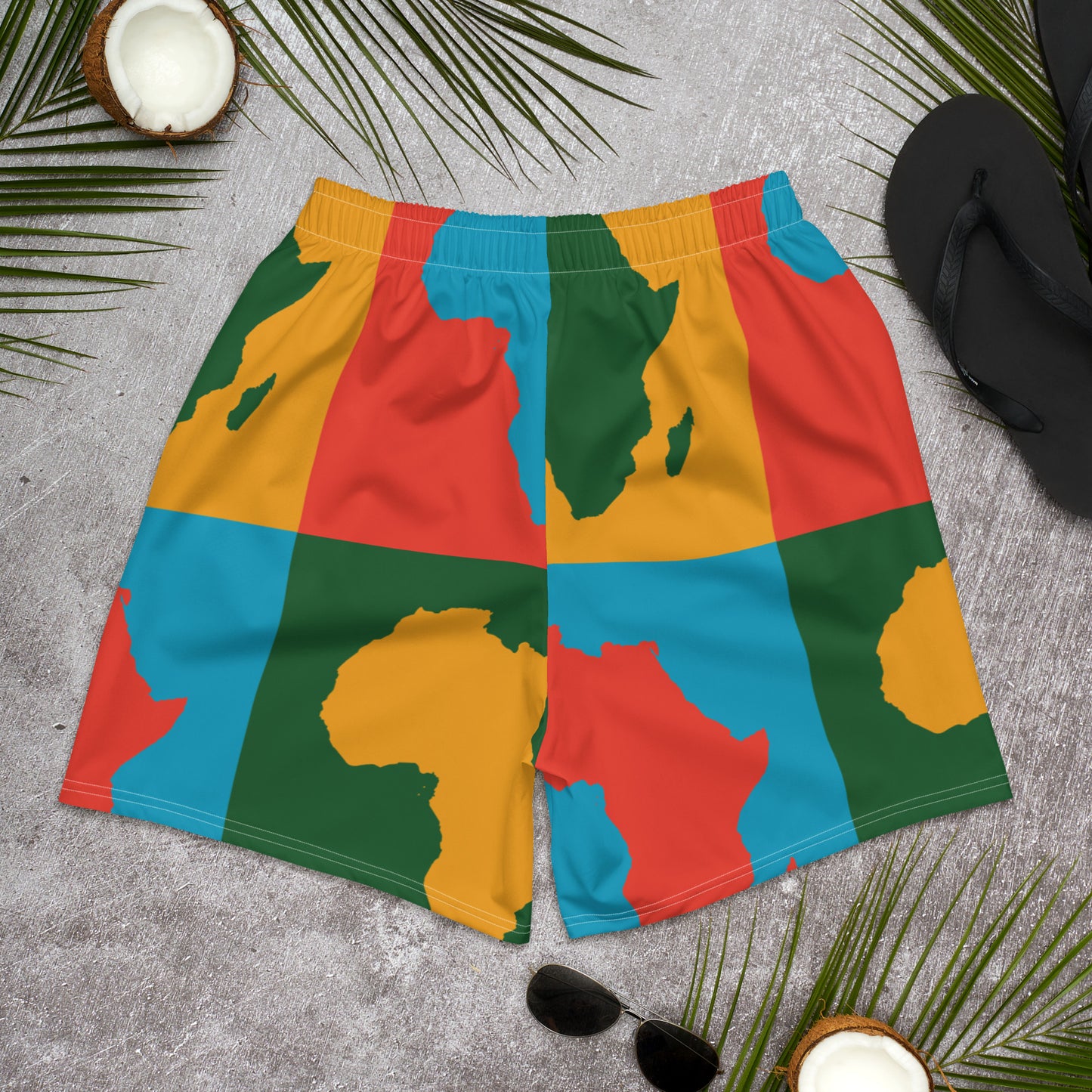 AFRICA WARHOL All-Over Print Unisex Athletic Long Shorts (Bright)