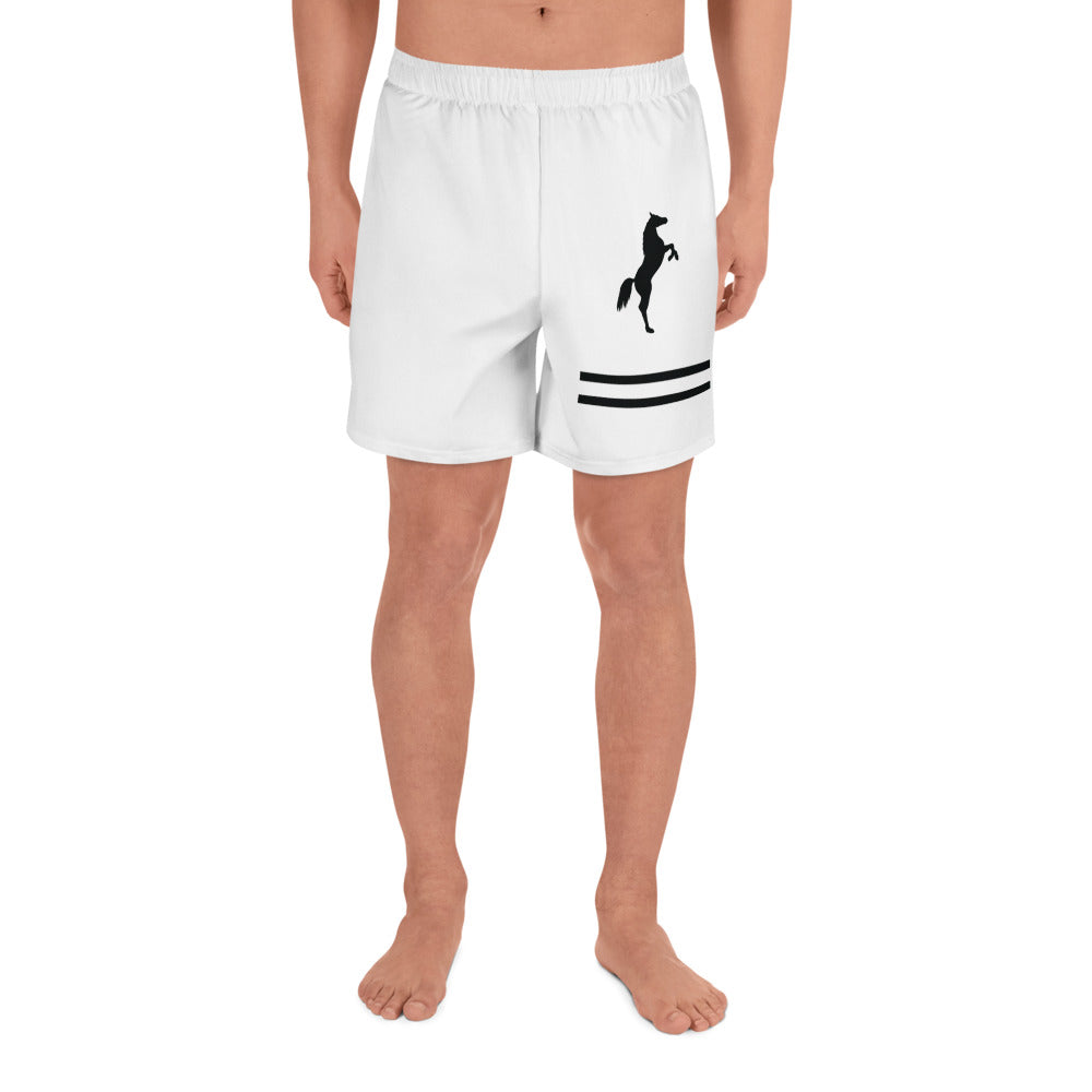 ELEVATE All-Over Print Unisex Athletic Long Shorts (White)