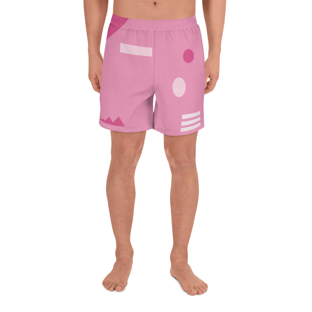 TIMELESS All-Over Print Unisex Athletic Long Shorts (Pink)