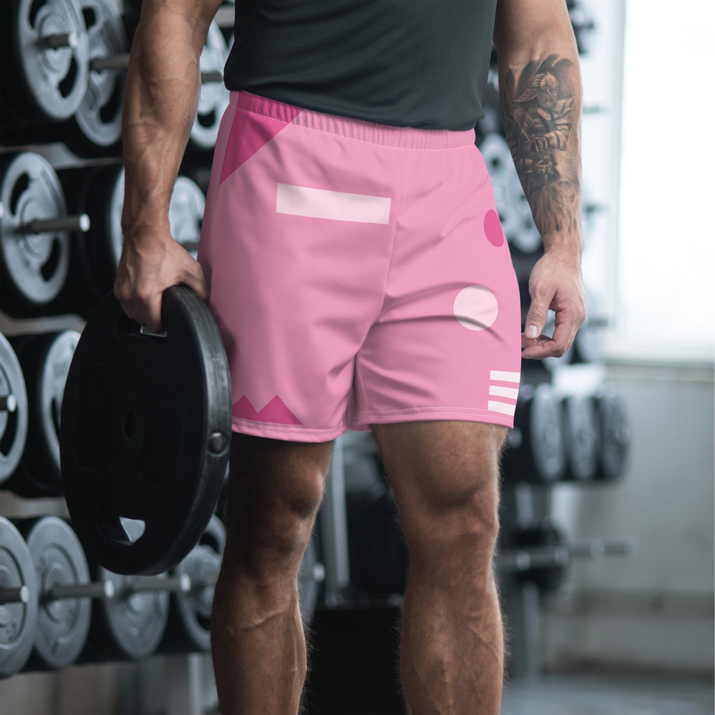 TIMELESS All-Over Print Unisex Athletic Long Shorts (Pink)