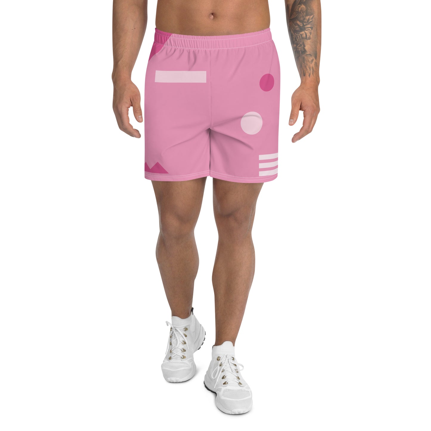 TIMELESS All-Over Print Unisex Athletic Long Shorts (Pink)