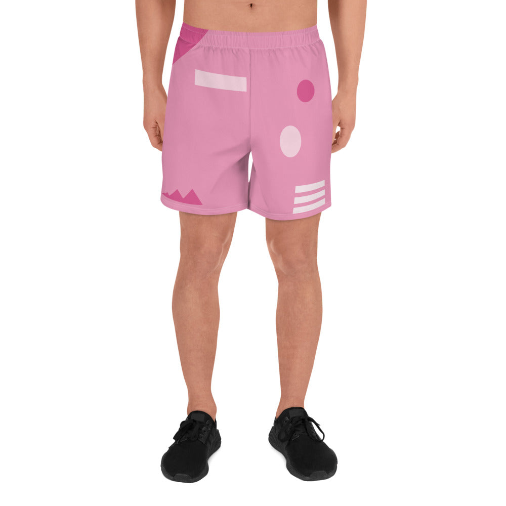 TIMELESS All-Over Print Unisex Athletic Long Shorts (Pink)