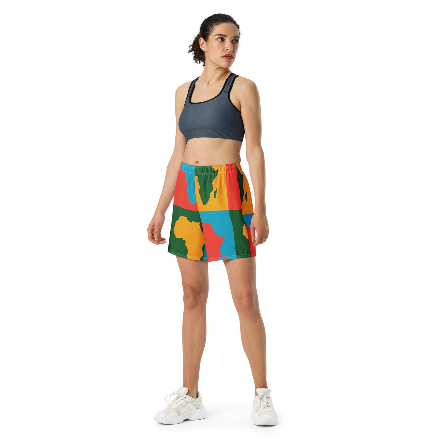 AFRICA WARHOL All-Over Print Unisex Athletic Long Shorts (Bright)