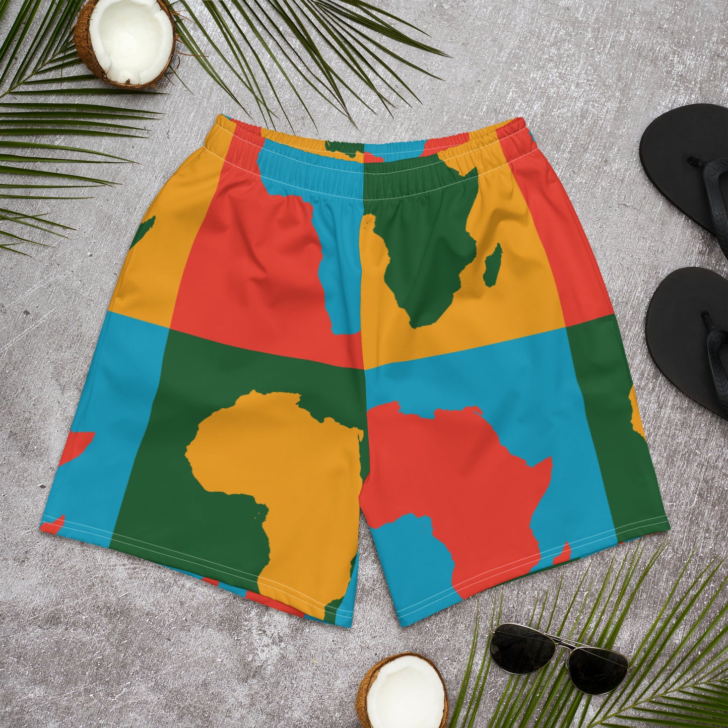 AFRICA WARHOL All-Over Print Unisex Athletic Long Shorts (Bright)