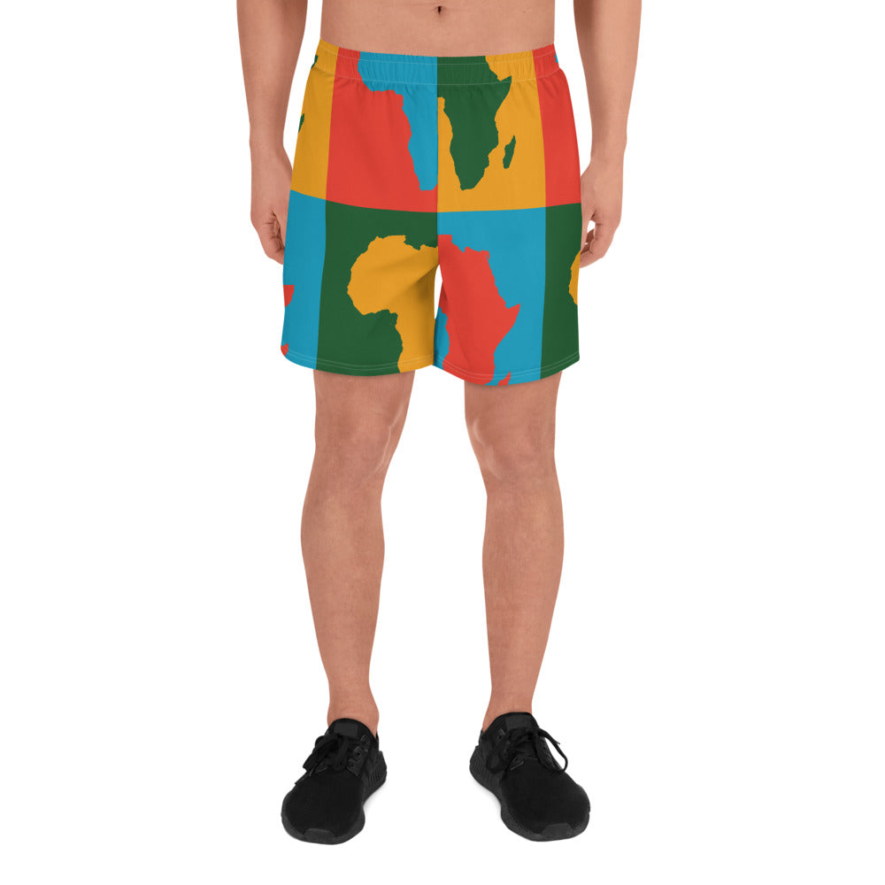 AFRICA WARHOL All-Over Print Unisex Athletic Long Shorts (Bright)