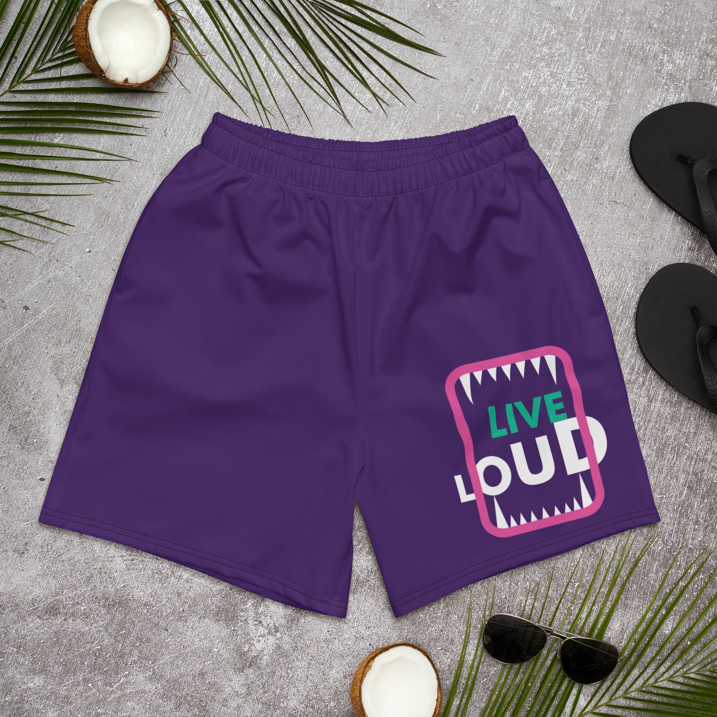 LIVE LOUD All-Over Print Unisex Athletic Long Shorts