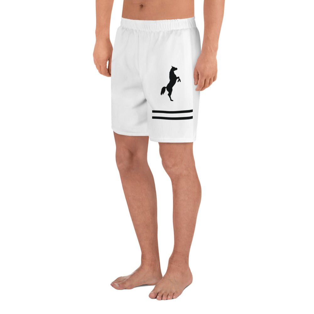 ELEVATE All-Over Print Unisex Athletic Long Shorts (White)