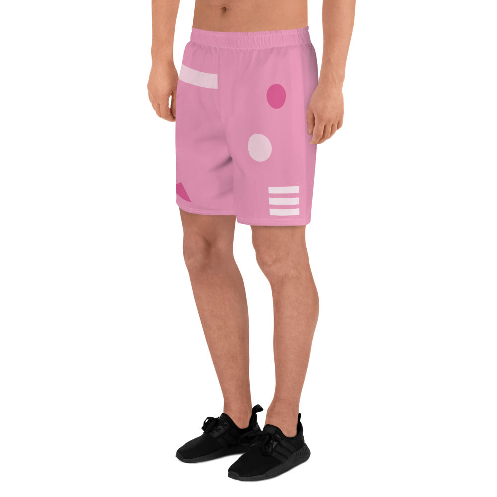 TIMELESS All-Over Print Unisex Athletic Long Shorts (Pink)