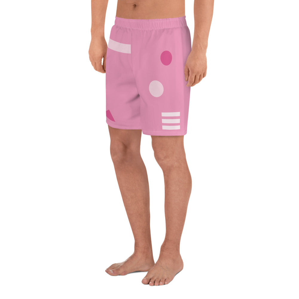 TIMELESS All-Over Print Unisex Athletic Long Shorts (Pink)