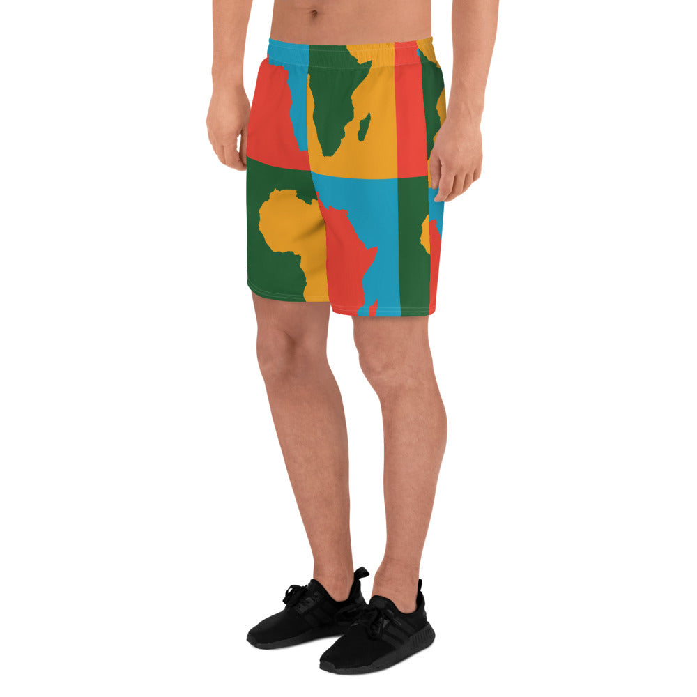 AFRICA WARHOL All-Over Print Unisex Athletic Long Shorts (Bright)