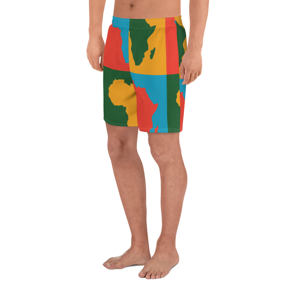 AFRICA WARHOL All-Over Print Unisex Athletic Long Shorts (Bright)