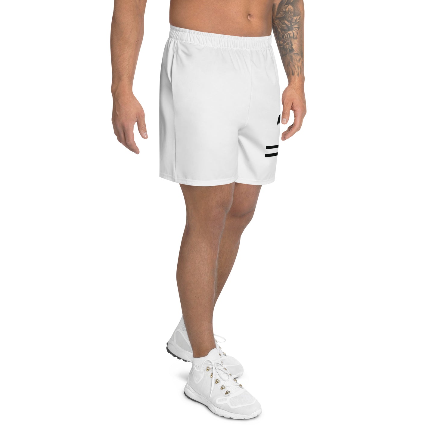 ELEVATE All-Over Print Unisex Athletic Long Shorts (White)