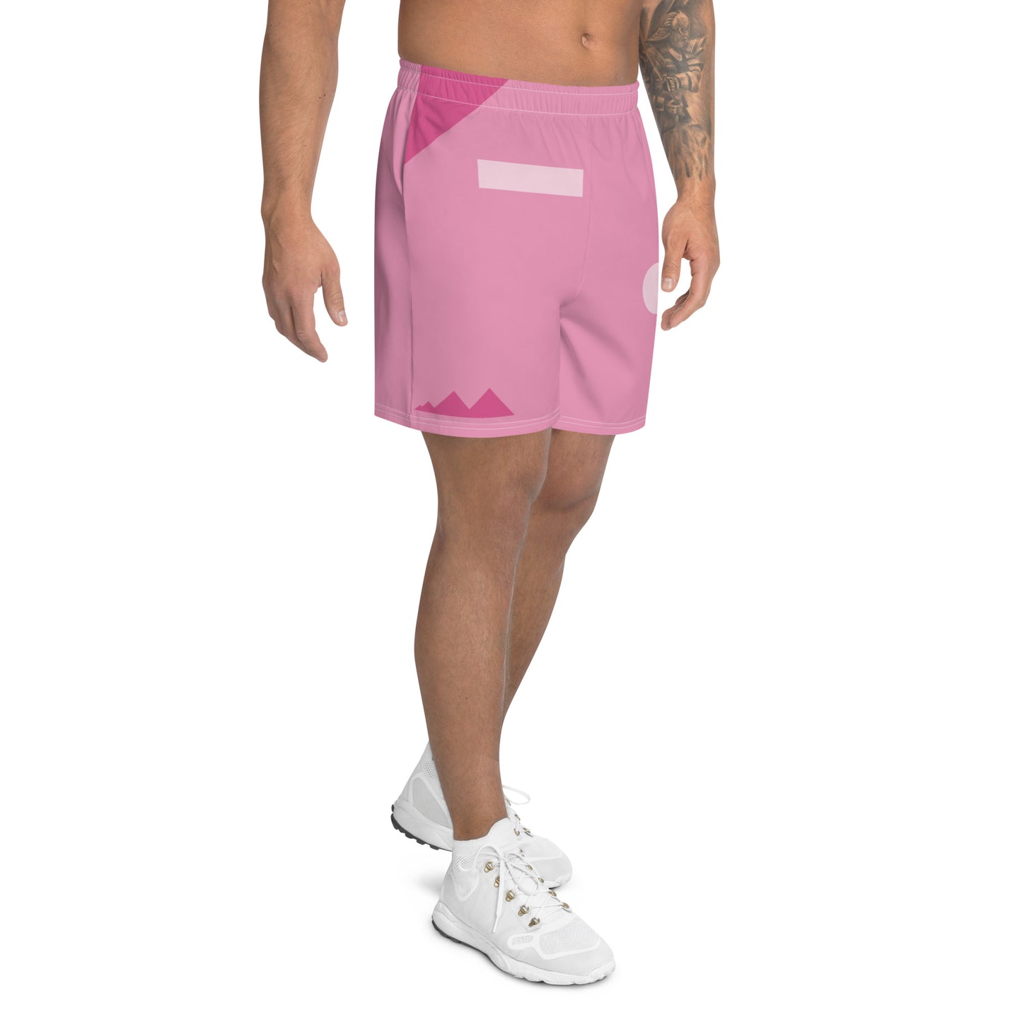 TIMELESS All-Over Print Unisex Athletic Long Shorts (Pink)