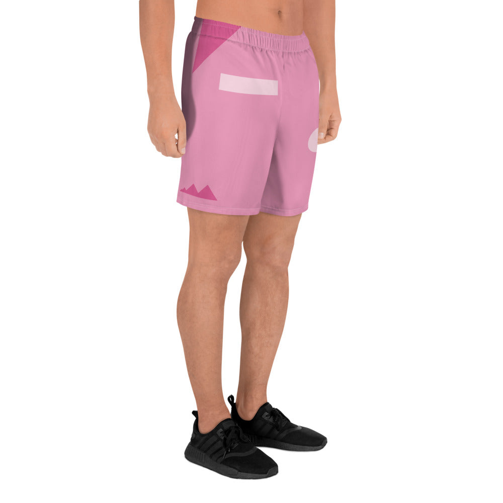 TIMELESS All-Over Print Unisex Athletic Long Shorts (Pink)