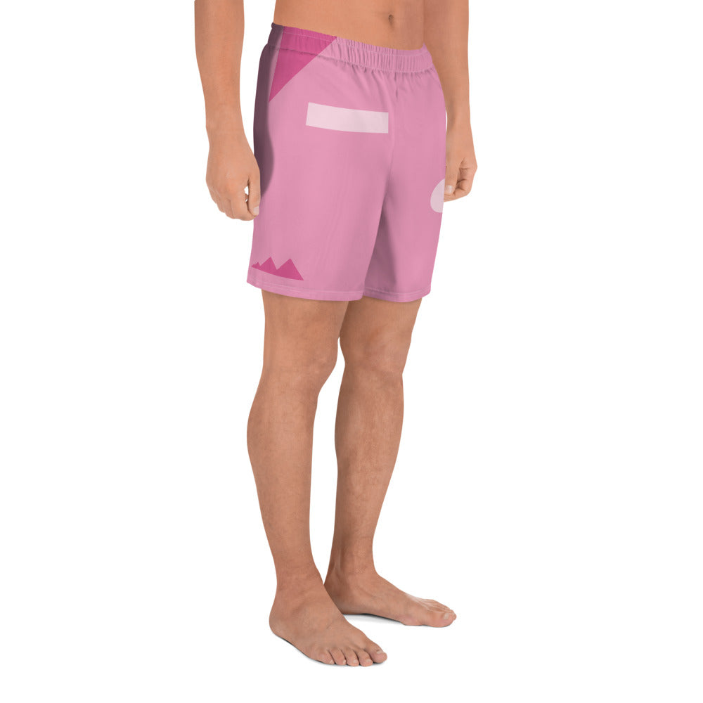 TIMELESS All-Over Print Unisex Athletic Long Shorts (Pink)