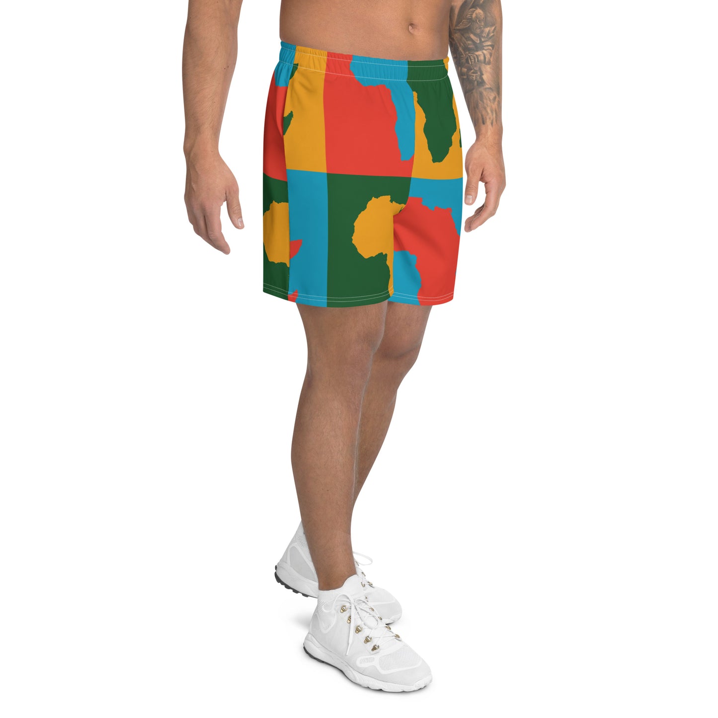 AFRICA WARHOL All-Over Print Unisex Athletic Long Shorts (Bright)