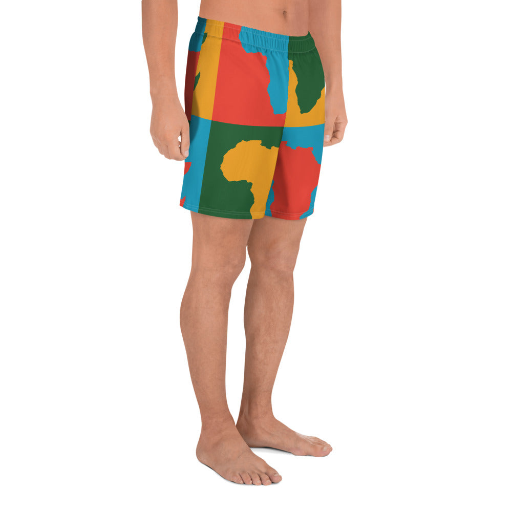 AFRICA WARHOL All-Over Print Unisex Athletic Long Shorts (Bright)