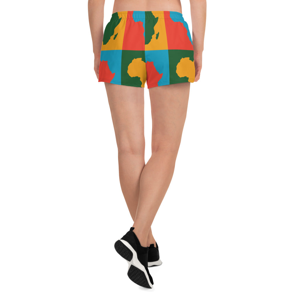 AFRICA WARHOL All-Over Print Unisex Athletic Shorts (Bright)