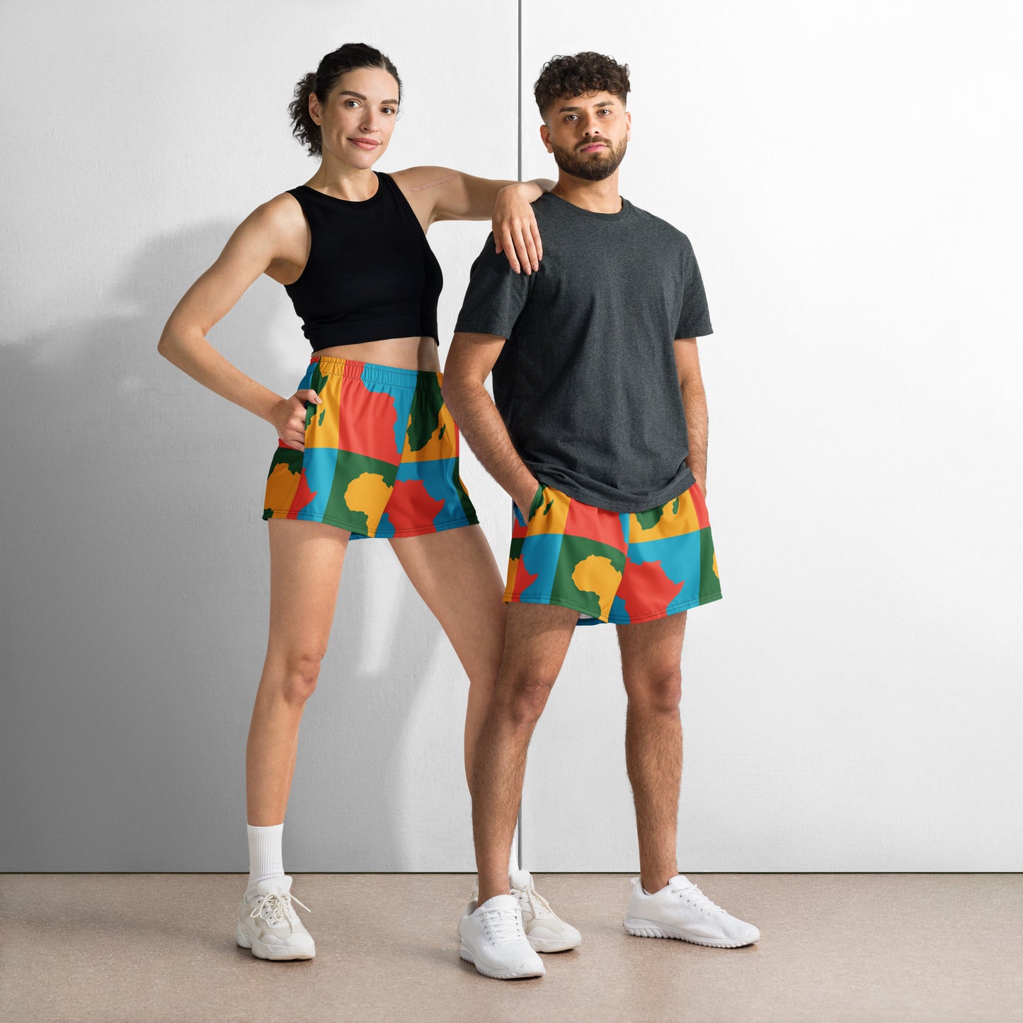 AFRICA WARHOL All-Over Print Unisex Athletic Shorts (Bright)