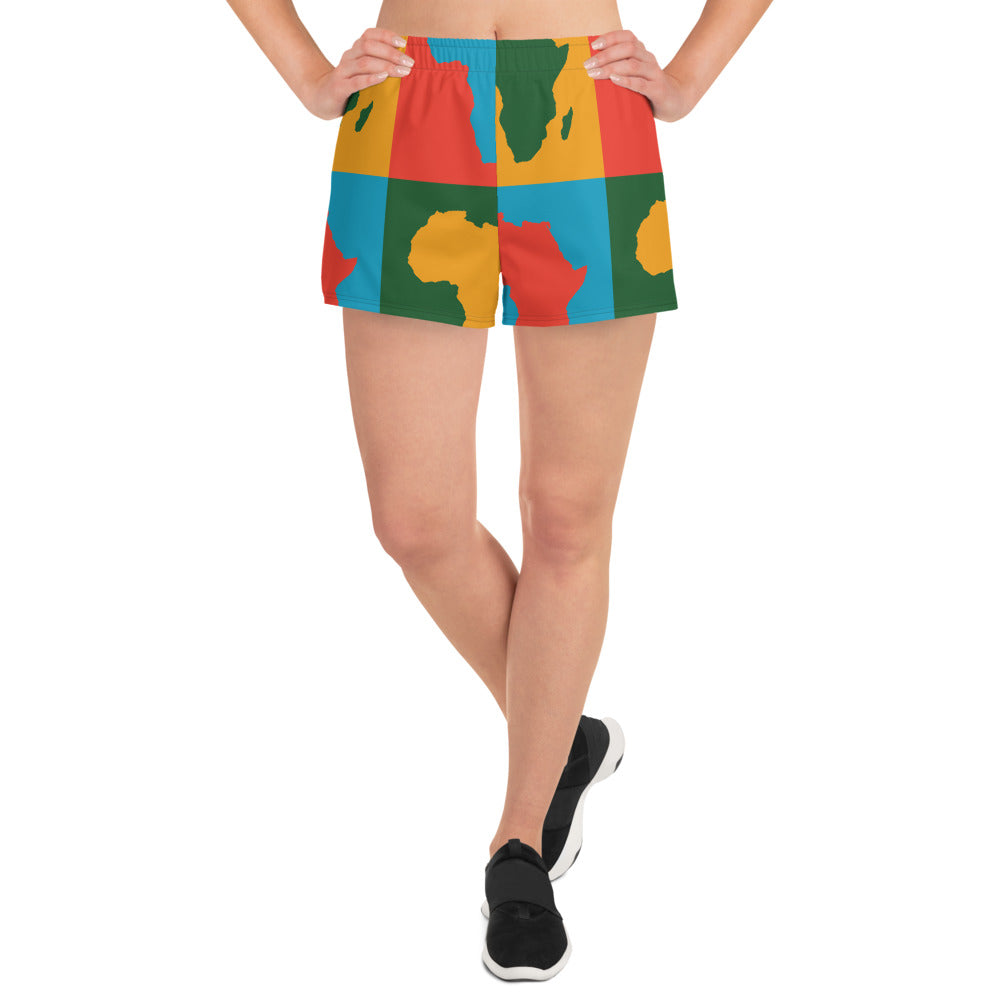 AFRICA WARHOL All-Over Print Unisex Athletic Shorts (Bright)