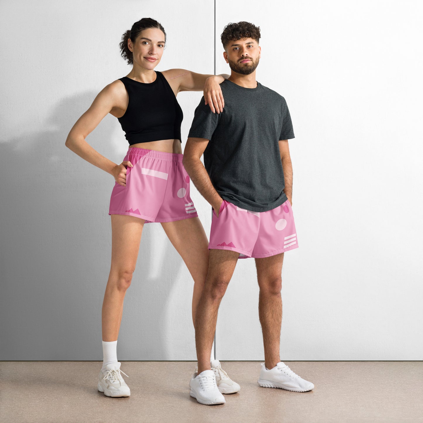 TIMELESS All-Over Print Unisex Athletic Shorts (Pink)