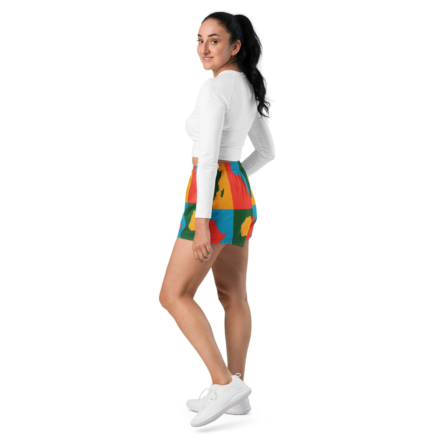 AFRICA WARHOL All-Over Print Unisex Athletic Shorts (Bright)