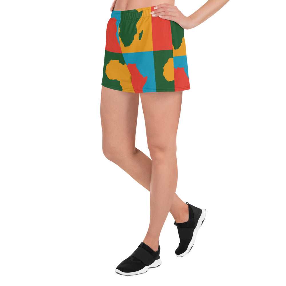 AFRICA WARHOL All-Over Print Unisex Athletic Shorts (Bright)