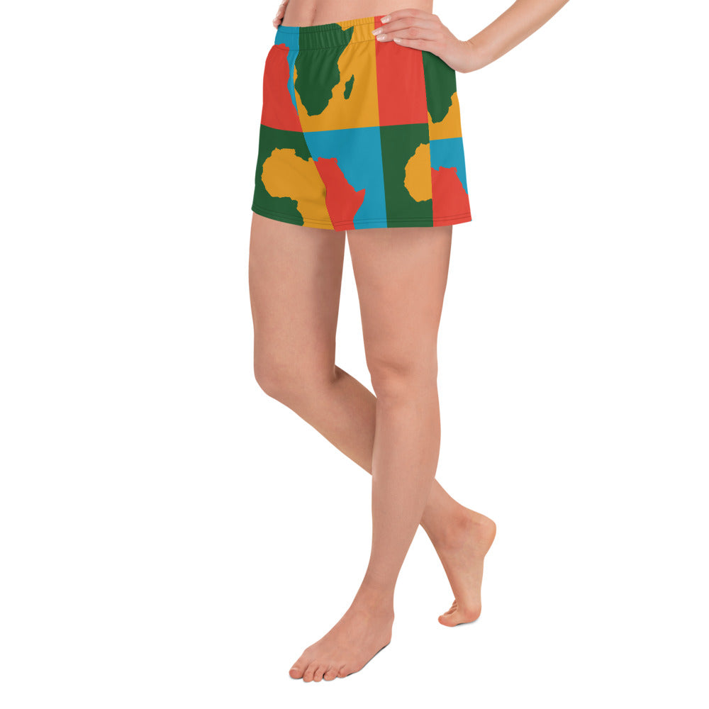 AFRICA WARHOL All-Over Print Unisex Athletic Shorts (Bright)