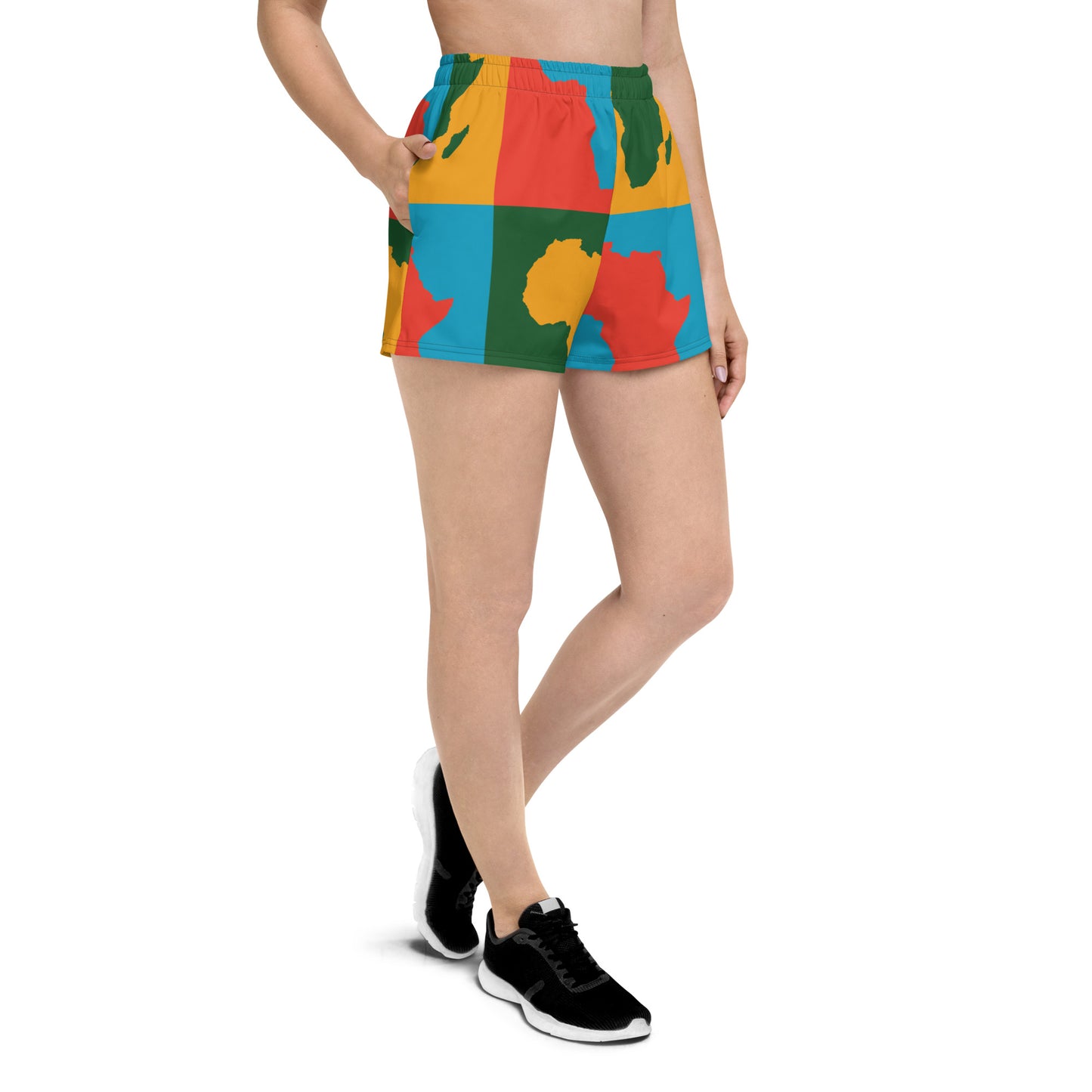 AFRICA WARHOL All-Over Print Unisex Athletic Shorts (Bright)