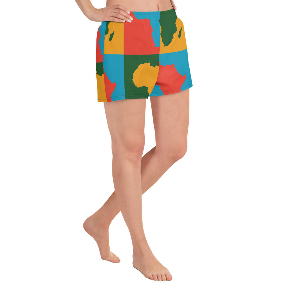 AFRICA WARHOL All-Over Print Unisex Athletic Shorts (Bright)