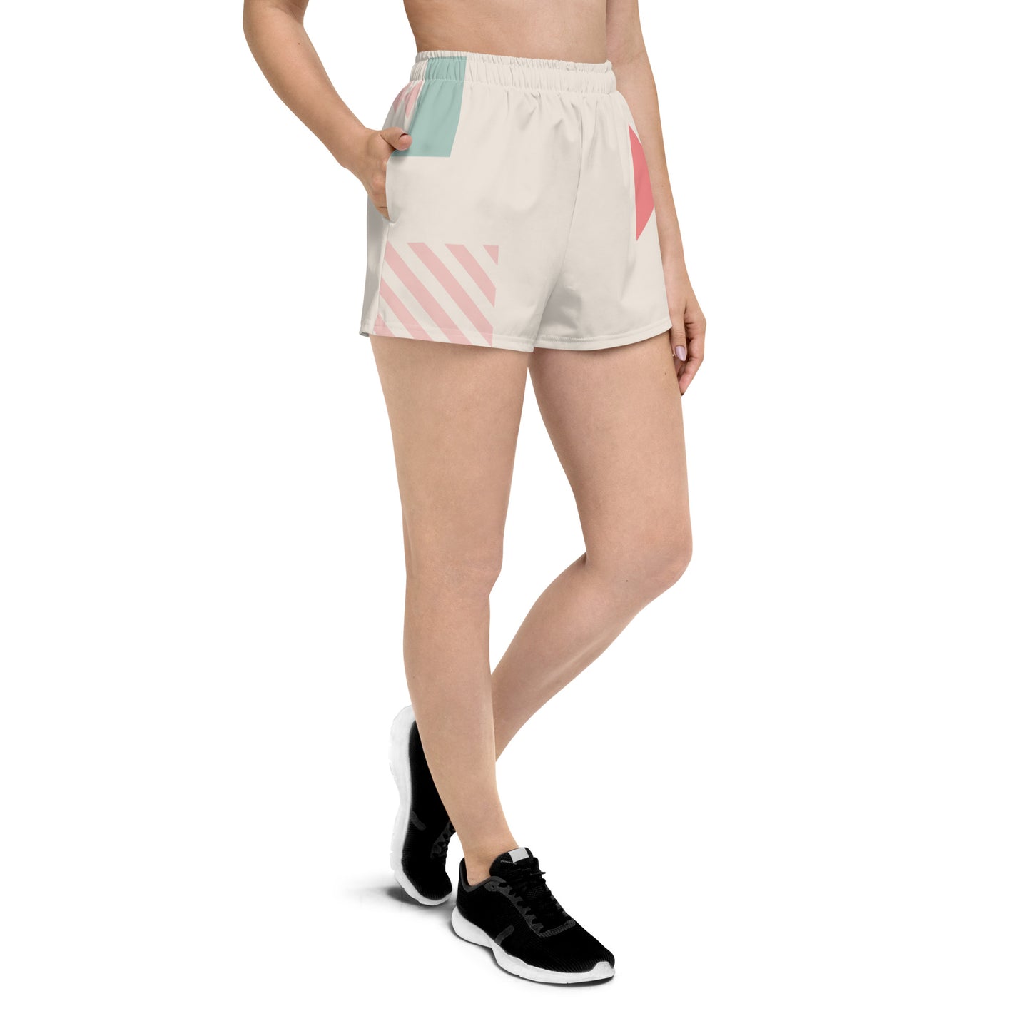 UNIQUE All-Over Print Unisex Athletic Shorts (Cream)