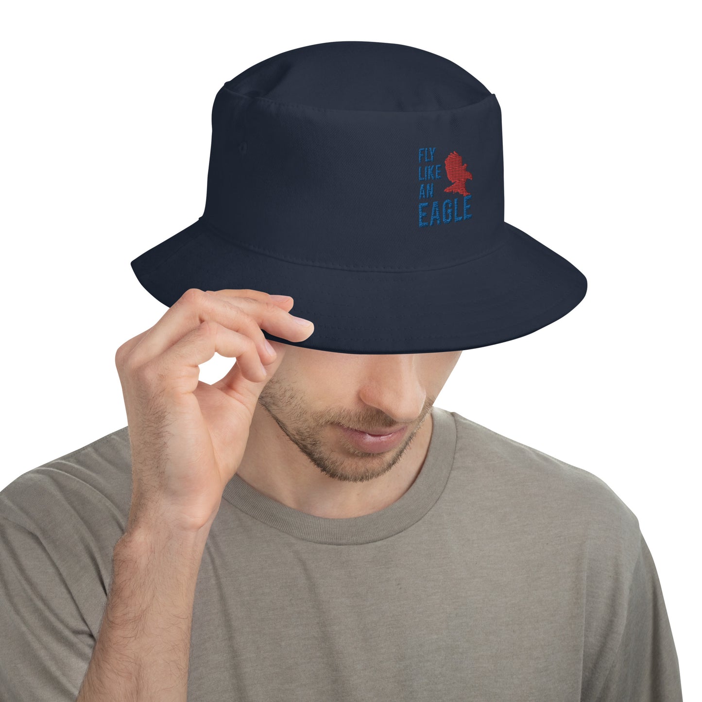 FLY LIKE AN EAGLE Bucket Hat (Navy Blue)