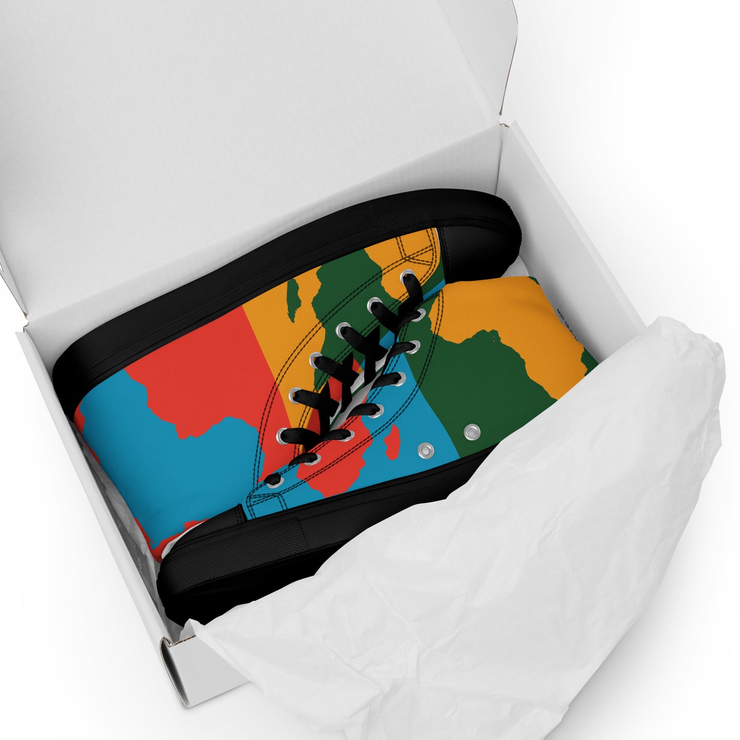 AFRICA WARHOL Men’s High Top Canvas Shoes (Bright)