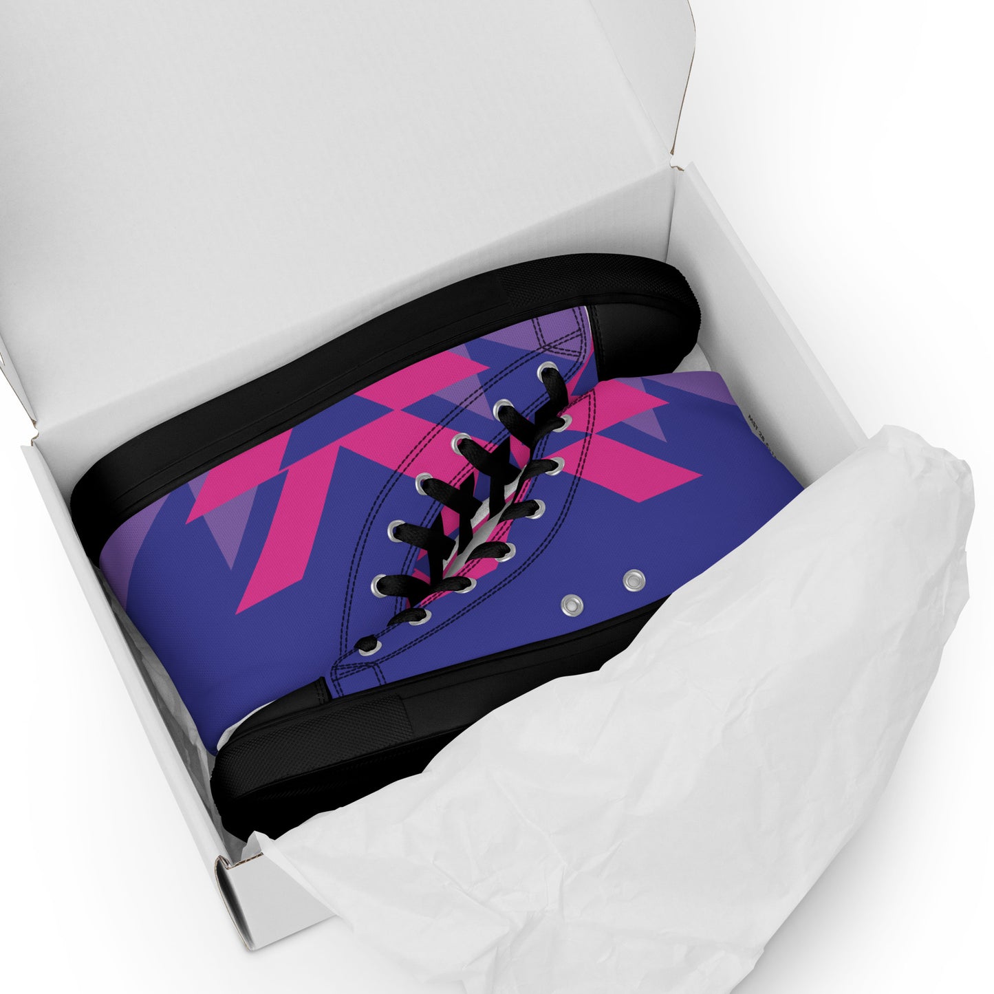 BE BRAVE Men’s High Top Canvas Shoes (Purple, Pink)