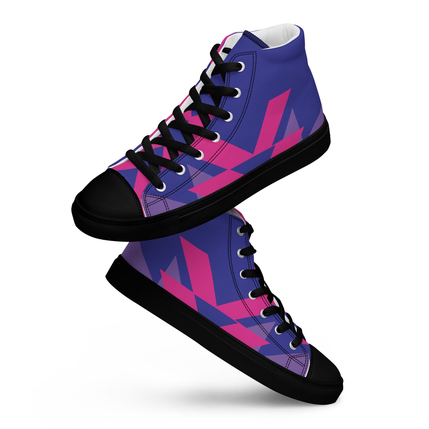 BE BRAVE Men’s High Top Canvas Shoes (Purple, Pink)