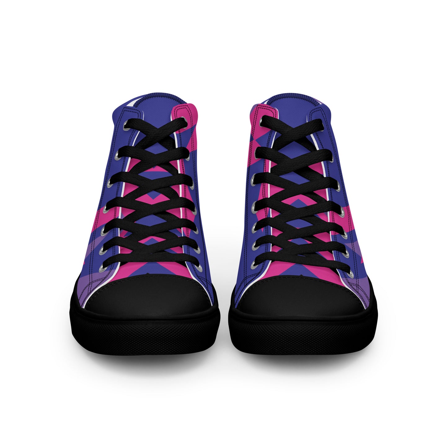 BE BRAVE Men’s High Top Canvas Shoes (Purple, Pink)