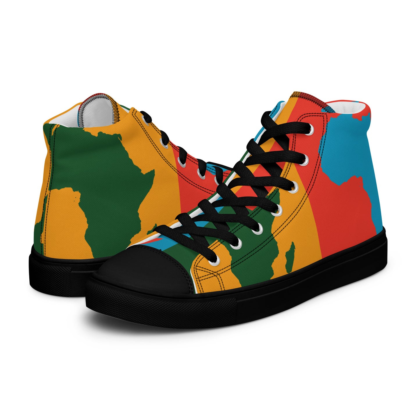 AFRICA WARHOL Men’s High Top Canvas Shoes (Bright)