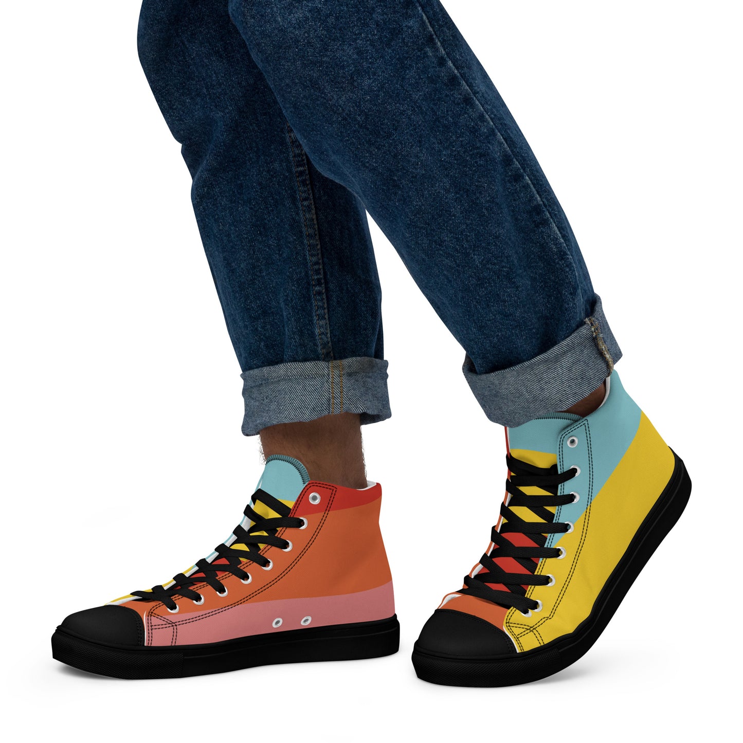 COLORFUL Men’s High Top Canvas Shoes