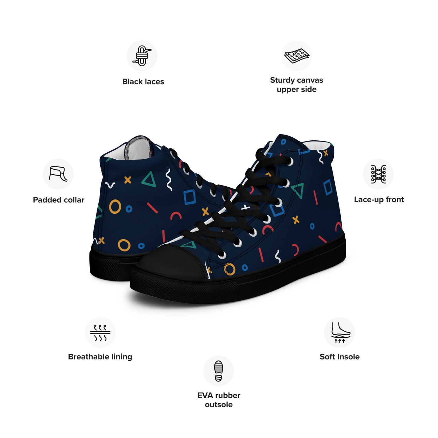 COSMIC Men’s High Top Canvas Shoes