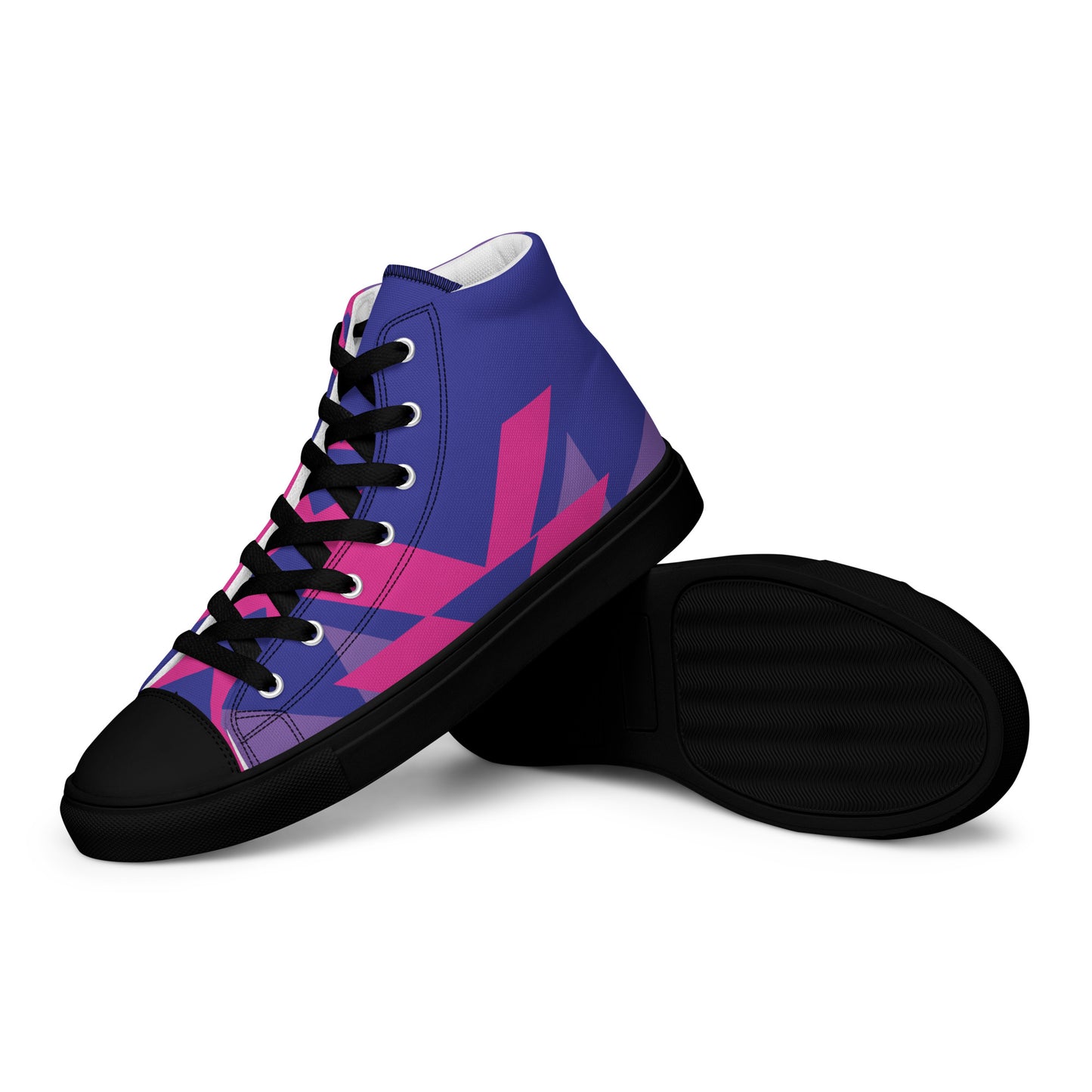 BE BRAVE Men’s High Top Canvas Shoes (Purple, Pink)