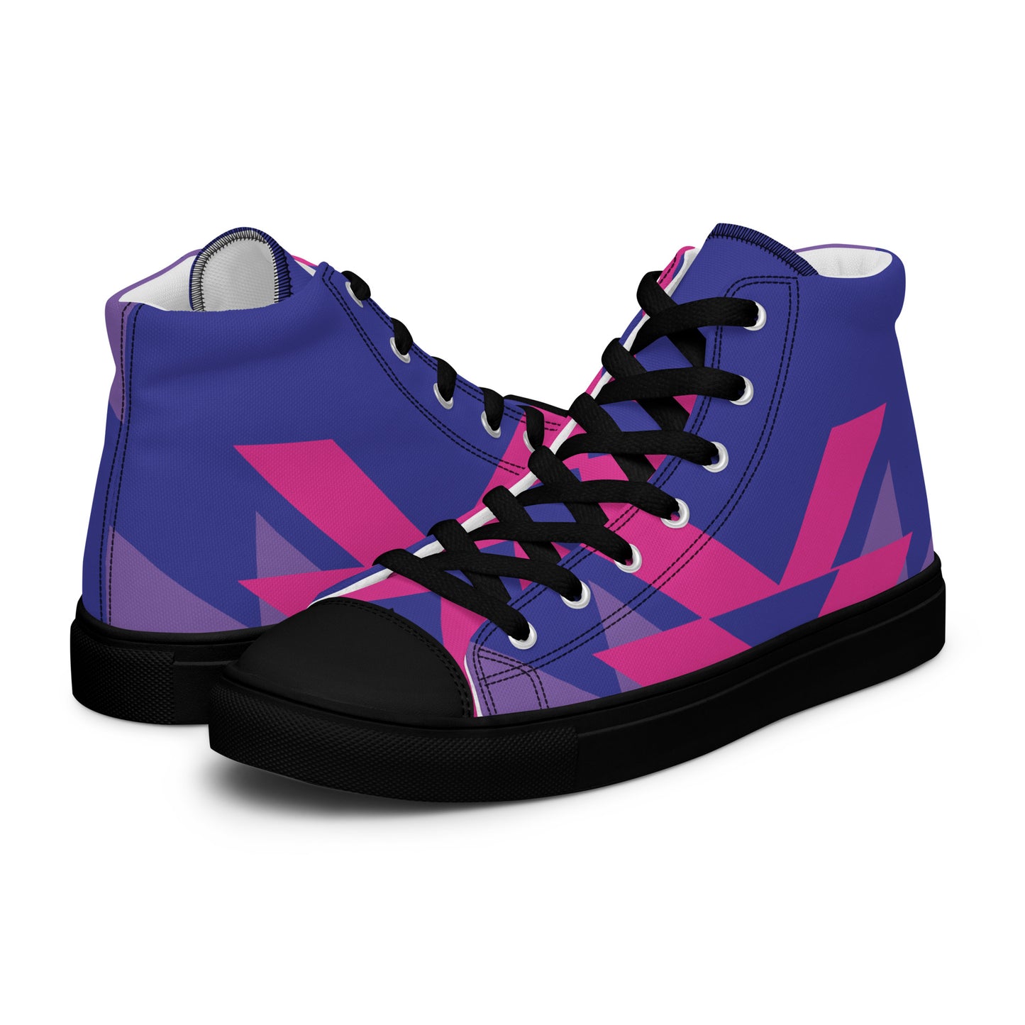 BE BRAVE Men’s High Top Canvas Shoes (Purple, Pink)