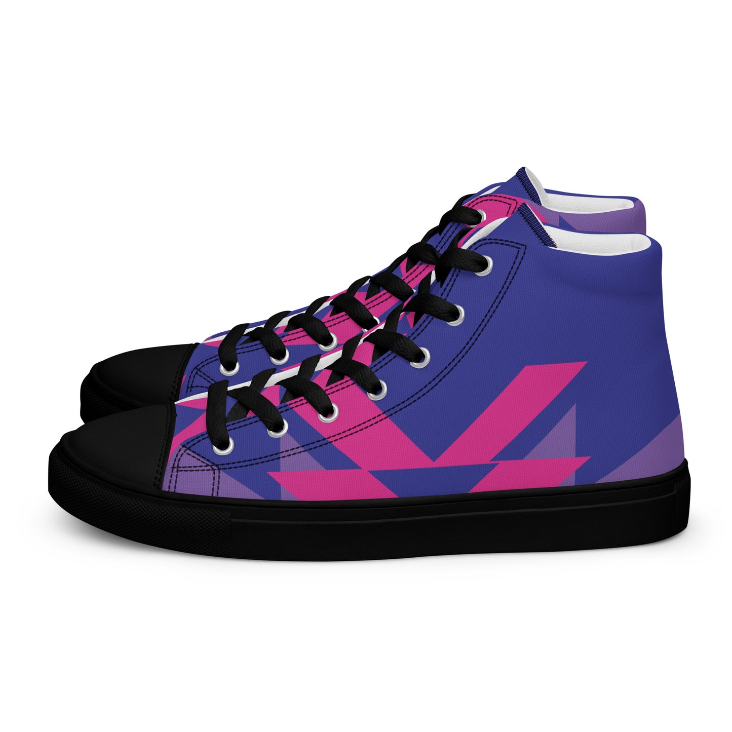 BE BRAVE Men’s High Top Canvas Shoes (Purple, Pink)