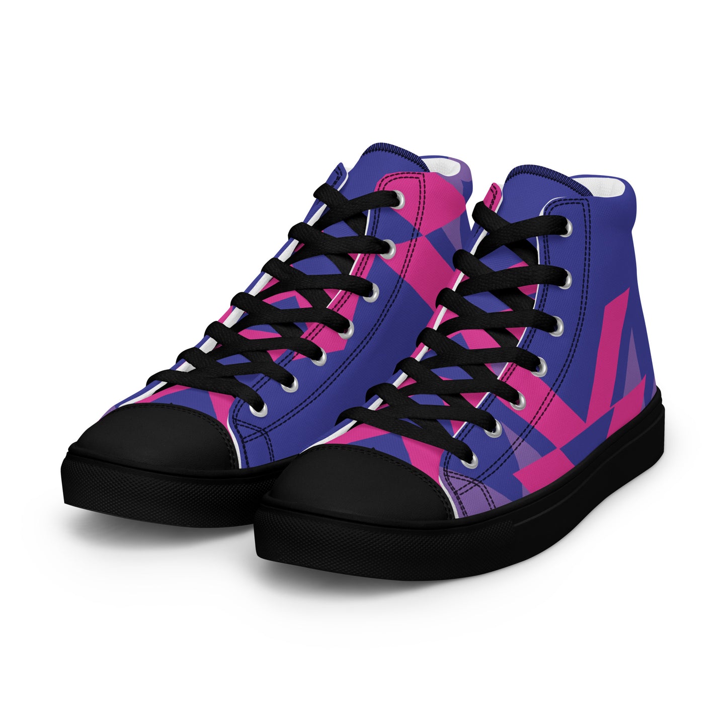 BE BRAVE Men’s High Top Canvas Shoes (Purple, Pink)