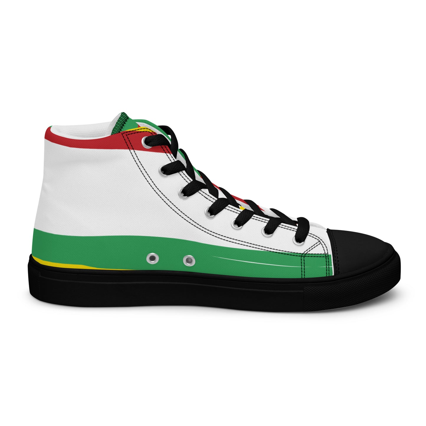 AFRICA STRIPES Men’s High Top Canvas Shoes (White)