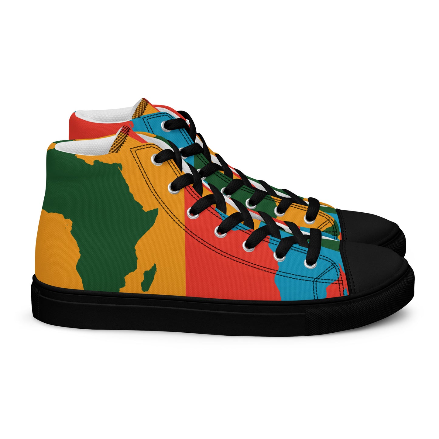 AFRICA WARHOL Men’s High Top Canvas Shoes (Bright)