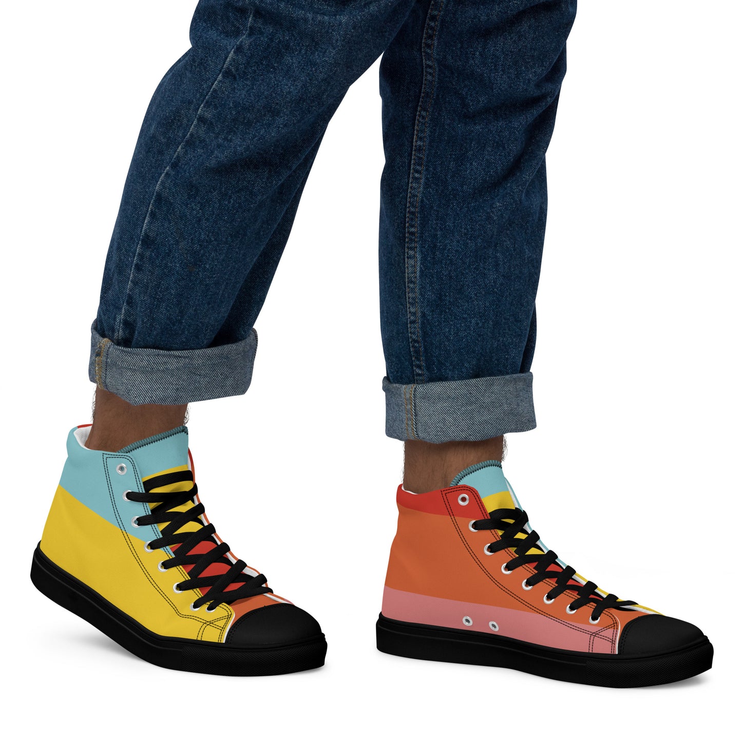 COLORFUL Men’s High Top Canvas Shoes