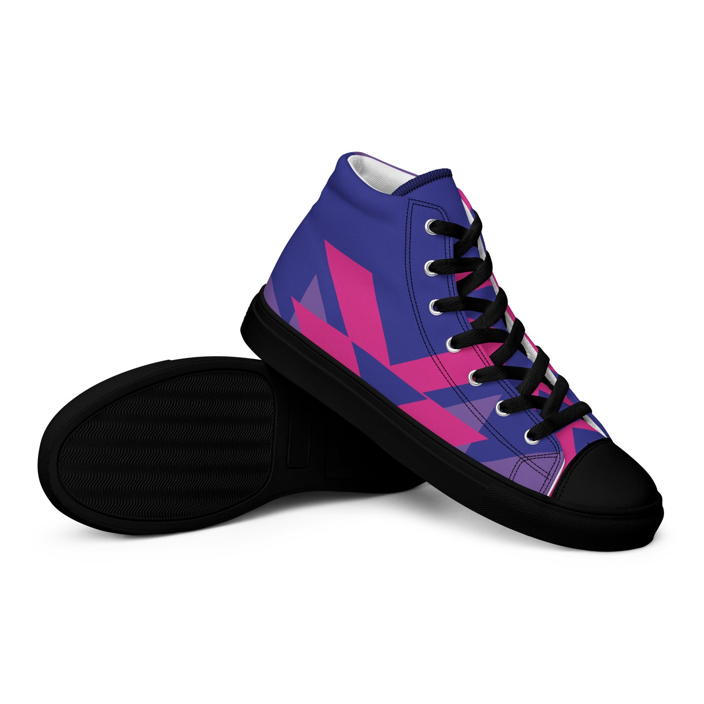 BE BRAVE Men’s High Top Canvas Shoes (Purple, Pink)