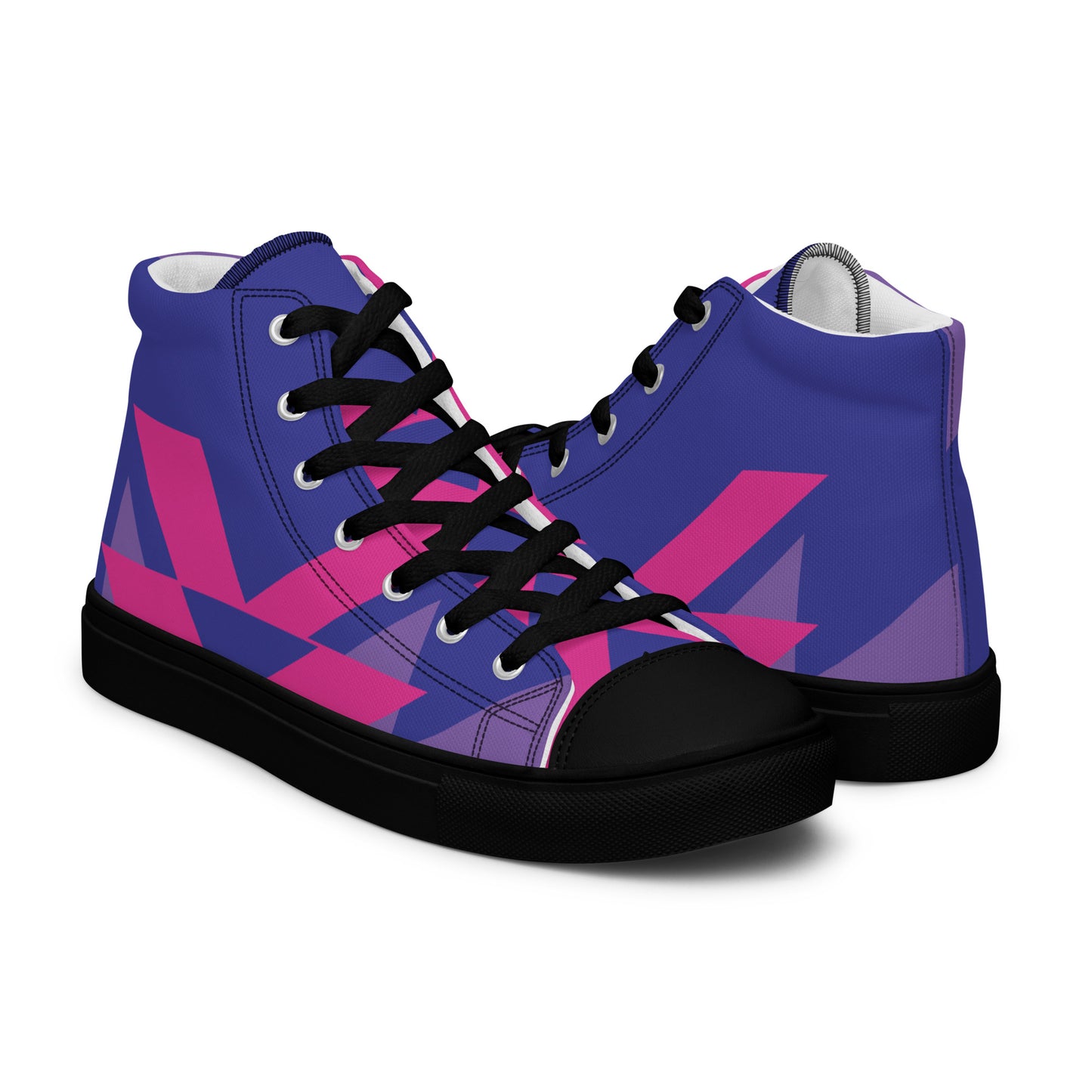 BE BRAVE Men’s High Top Canvas Shoes (Purple, Pink)